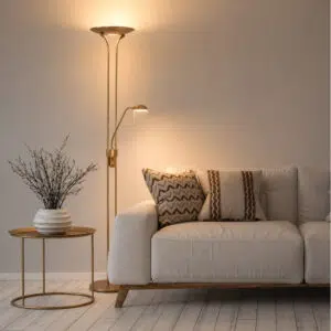 Steinhauer Vloerlamp Biron 7500BR Brons met twee dimmers 2700 Kelvin