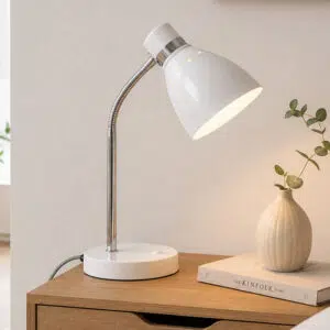 Steinhauer Tafellamp Spring 3391W wit met E27 fitting